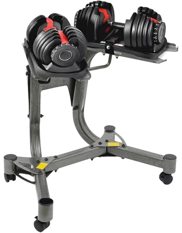 DAHAD Hantelständer verstellbar, Kurzhantel Ablage Rack aus Metall, Fitness Hantelregal mit Rollen, stabil bis 100 kg, kompatibel mit verstellbaren Hanteln, Home Gym Zubehör