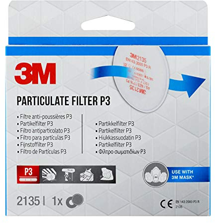 3M Filtro Antiparticolato P3 2135 per le Serie 6000 E 6500, 1PR/PK
