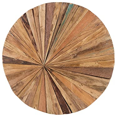 Wanddekoration Teakholz hellbraun/dunkelbraun rund ø 60 cm Modern Morelia