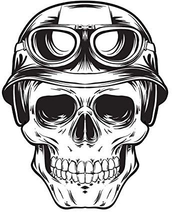 Adhesivos retroreflectantes para casco de moto, diseño de calavera