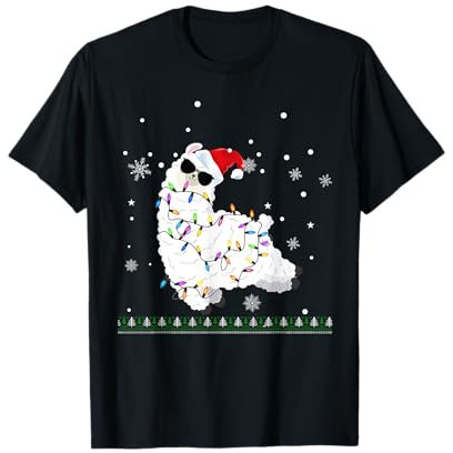 Lustig Santa Alpaka Lama Weihnachten Xmas Deko Geschenk Lama T-Shirt