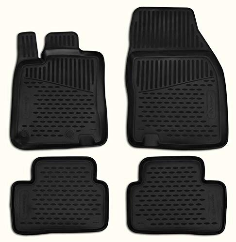 Element tappetini in Gomma 3D Premium su Misura Adatti per Renault Kadjar, Mk1 (I), 2016->, Fuoristrada 5 Porte, 4 Pezzi.
