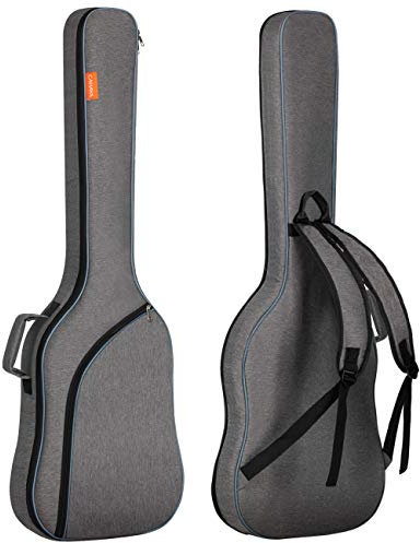 CAHAYA Electric Bass Cass Guitar Bag Gig Bag Backpack Padded Soft Case 8mm Padding, Grey, CY0202-1