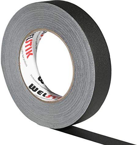 WELSTIK Gaff Tape Ruban adhésif en tissu mat Noir 25 mm x 30,2 m