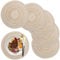 Tovagliette Lavabili Rotonde, Tovagliette Colazione Set di 6 Resistente al Calore Tovagliette per Natale Partito Cucina(36cm,Beige)