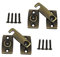 QCAA Solid Brass Shutter Bar/Door Latch, 7/8 x 2-3/32, Antique Brass, 2 Pack, Made in Taiwan