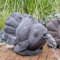 IDYL Lavastein Figur Fisch als Wasserspeier | Tier-Figur aus Lava | Handarbeit | Gartenskulptur | Hochwertiges Kunsthandwerk |Aus Blöcken geschlagen | Wetterfest | schwarz