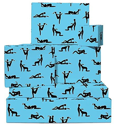 Geschenkpapier zum Jubiläum – lustige unhöfliche Geschenkverpackung für Ehefrau, Ehemann oder Partner – Brautparty-Geschenkpapier für Frauen – mit lustigen Aufklebern – von Central 23