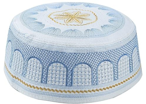 zalati Muslimischer islamischer Gebet Kufi-Hut, blau, Einheitsgröße