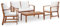 IMIEE Akazienholz Massiv Gartenmöbel-Sets 4-TLG. mit Auflagen Sitzgruppe Gartenset Lounge Sofa Gartenbank Gartenstuhl Sitzgarnitur Gartengarnitur (Cremeweiß)