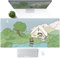 Niedliche Anime-Schreibtischunterlage, erweitertes Kawaii-Mauspad, XL, grün, Cartoon, Camping, Gaming, für Laptop, Computer, Tastatur, Desktop-Matte für Studenten, genähte Kanten, 80 x 39,9 cm