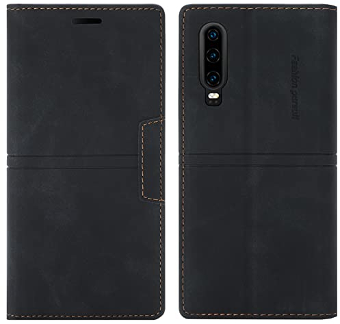 OKZone Kompatibel mit Huawei P20 Pro Hülle, Handyhülle Wallet PU Leder Kartenfach Magnet Klappbar Schutzhülle Huawei P20 Pro Handy Hüllen Flip Handytasche Case Cover Stoßfest Klapphülle (Schwarz)