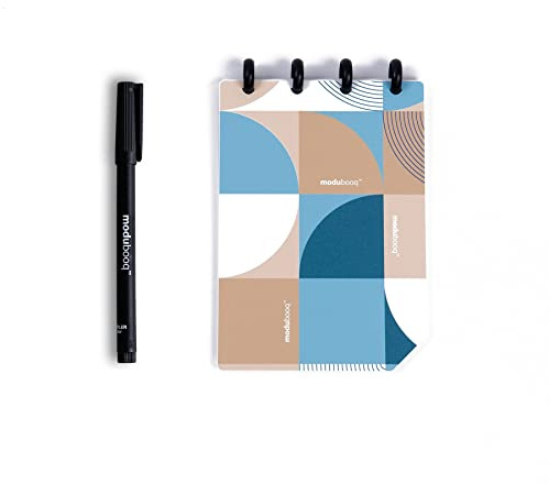 Modubooq Essential A6 - Modular Sustainable Smart Notebook A6 - 32 modulare Seiten mit duratech3-Technologie - abwaschbar und schreibt wie Papier