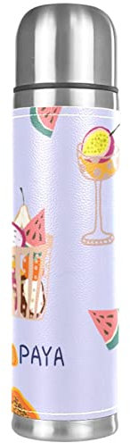 Isolierte Wasserflasche Edelstahl-Wasserflaschen Metall-Wasserflasche,obst zitrone birne orange papaya pitaya