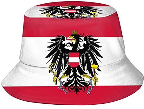 Lawenp Fischerhut, österreichische Flagge, Reise, Strand, Sonnenhut, Sommer, Fischermütze für Männer, Frauen, Teenager