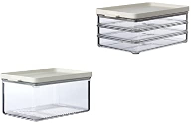 Mepal 2-TLG. Frischhaltedosen Starter-Set Meat and Cheese Omnia Vorratsdose - Käsedose - ideal für die Aufbewahrung von Lebensmitteln - Luftdicht & spülmaschinenfest - Nordic White