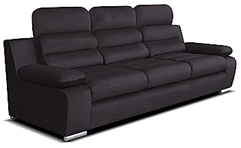 Robin Inspire Canapé 3 Places Salon avec Fonction De Couchage Convertible en Lit Divan 238 x 96 x 95 cm Amber Kronos Noir