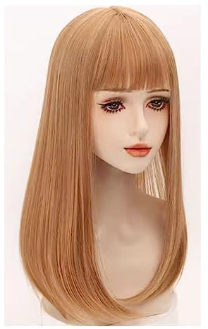 SAFWEL Unsichtbare Echthaar-Topper für Frauen, Clip-in-Topper mit Pony, Fransen, glattes Haar für Haarvolumen, täglicher Gebrauch (Color: Brown A)