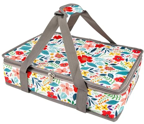 QEES Insulated Casserole Carriers for Hot or Cold Food,Casserole Dish Bag Carrying Case,Food Carrier Warmer Container Bag For Travel Picnic.Pioneer Woman Kitchen Stuff.Fits 9x13 Baking Dish