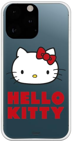 Personalaizer Offizielle Hello Kitty Schutzhülle, kompatibel mit iPhone 15 Pro, Flexibles TPU-Silikon, transparent, mit Muster auf Rosa
