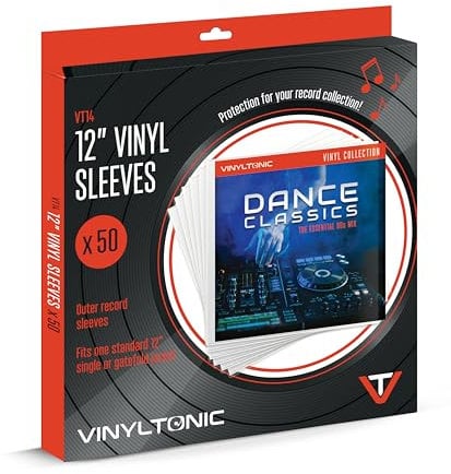 Vinyl Tonic 12 Vinyl Record Sleeves | Clear Plastic Cover | Fits Standard or Gatefold Vinyl (50 Pack)