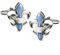Bouton de Manchette Homme | Boutons de Manchette Fleur de Lys Bleu | Cadeau pour Homme | Chemise Hommes Mariage Fêtes et Anniversaires
