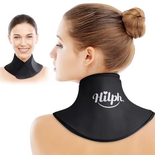 Hilph Neck Ice Pack Wrap for Injuries, Flexible Gel Ice Pack for Neck and Cervical Cold Therapy for Hot Weather, Swelling, Pressure, Cervical Surgery - Black