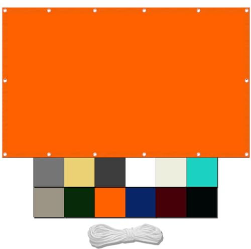 Sonnensegel 3 x 6 m Wasserdicht Sonnensegel Balkon Reißfest UV-Schutz nach Mass Polyestergewebe Mit Seil Schattenspender für Gewächshaus/Hinterhof, Orange