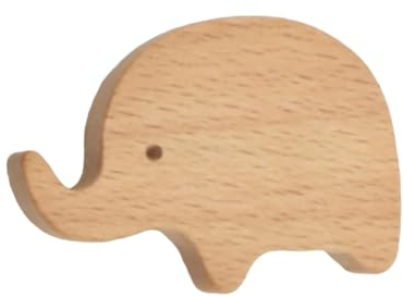 Möbelknöpfe Holz Herz 6 Stück,Schrankknöpfe,Holzknöpfe für Kommoden,schrankknöpfe holz für kinderzimmer,schubladenknöpfe,knauf für schrank für Haus Küche Schlafzimmer Kleiderschrank (Elefant)