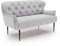 CAVADORE 2-Sitzer Küchensofa Amba, Trendige Sitzbank für Küche oder Esszimmer / 153 x 97 x 87 / Flachgewebe: Hellgrau