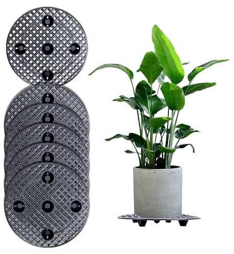 GeluEla 6 Stück Drainagegitter, Topfpflanzenständer, Kunststoff Blumentopf Mesh Pads, Blumentopf Ständer Drainage Mesh, Bonsai Gitter Drainage Gittermatte für Lnnen-Balkon Outdoor Garten (30cm)