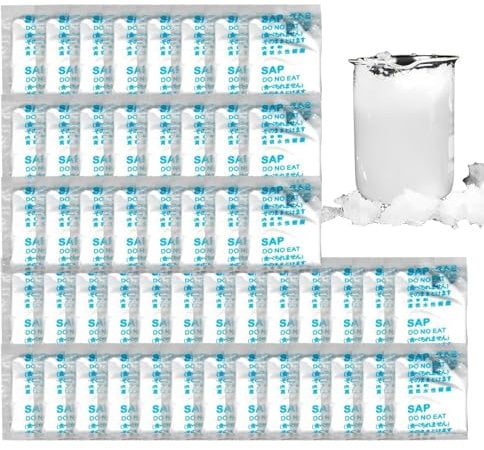 Lueear 50 Toilet Absorbent Gel, Portable Toilet Poos Powder, Camping Toilet Absorbent Gel Sachets, Gel Absorbent Travel Urine, for Outdoor Camping Hiking Climbing
