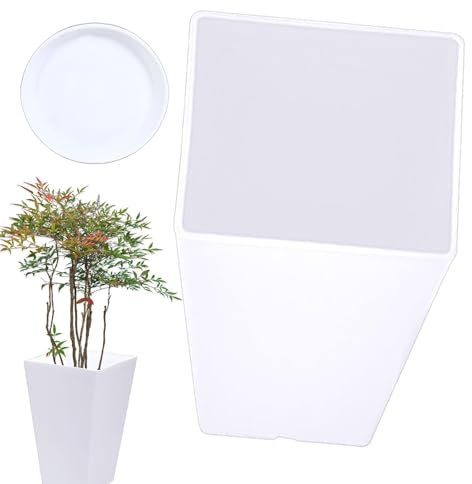 Fioriera da esterno per esterni, vaso per piante | Vaso per piante | Fioriera affusolata alta, grande fioriera conica per esterni, vasi da fiori alti e grandi, in resina per esterni, grande vaso