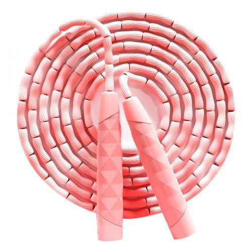 2.6m Corde per Saltare Lunghezza Regolabile, Corda Segmentata Regolabile, Corde per Saltare Senza Grovigli, Corda Salto Regolabile con Maniglia Antiscivolo per principianti (Rosa)