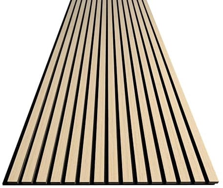 Display Guru Sturdy & Durable Wooden Slat Acoustic Wall Panels & Ceiling Panels with Fibre Sound Absorbing (2, White Oak)