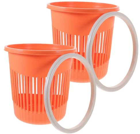 VOSAREA 2pièces Poubelle Ronde Sans Couvercle Lot De Idéale Pour Salle De Bain Cuisine Bureau Et Salon Design Pratique Et Pour Usage Quotidien