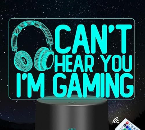 Glznorend 3D Gaming Light Gifts for Boys Men, Illusion Gaming Lamp with Remote Control &16 Colors Changing, Game Room Decor Accessories for Gamer Lovers