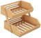 CROWNSHOP 2-Tier Bamboo Fruits Basket Fruits Bowl Holder Bread Basket Vegetable Fruits Holder Organiser for Kitchen Home Decorative Storage (2th floor)