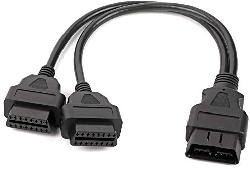 Watris Veiyi Auto 16 Pin OBD Verlängerungskabel, Doppelweiblich OBD Adapter | Ysplitter OBD2 Stecker Kabel Diagnostisches Werkzeug