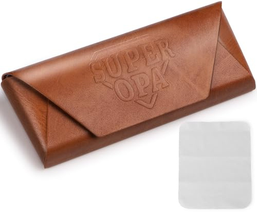 MEJOSER Opa Geschenk Brillenetui Super Opa + Brillenputztuch Geschenke Bester Großvater Geburtstag Weihnachten Vatertag Weihnachtsgeschenke und Oma Pension