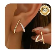 Diamday Ohrringe 925 Silber Ohrnadel Ohrstecker Damen Creolen Gold Silber | Minimalistische Ohrringe Silber 925 Schlafohrringe Zirkonia Ohrringe Damen Kleine Zierliche Ohrstecker – 24/7 Komfort