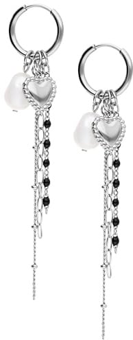 Wildcat Ohrringe - Bubble Heart Hoops with Pearl | Chirurgenstahl 316L - hautverträglich, langlebig, wasserfest