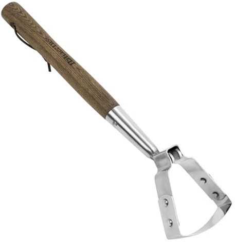 Haliaeetus Scuffle Hoe, 16.8'' Stirrup Hoe for Weeding in Raised Bed | Stainless Steel Action Hoe for Weeding in Push Pull Motion, Hula Hoe with Compact Size for Weeding in Between Plants