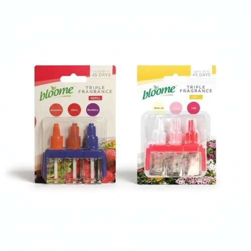 VL Plug In Air Freshener Refills for home room air freshener Triple Refill 20ml with 6 Assorted Scents Long-Lasting Plug In for Fresh & Clean Rooms (Pack of 2, each pack have 3 different scents)