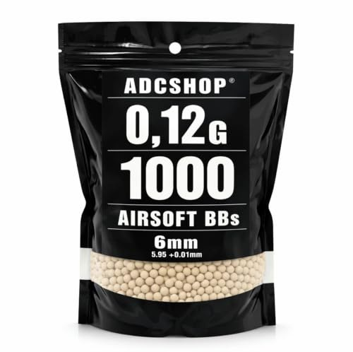 1000 Bolas Airsoft 0,12 g – 6 mm- para réplicas de Muelle de hasta 1 J