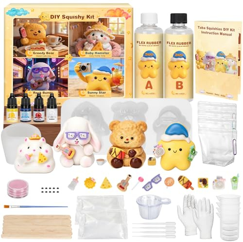 Taba Squishy Selber Machen Set für Kinder | DIY Squishy Set＆Sensorik Spielzeug Bastelset Kinder 8-12 Jahre，Kreative Geburtstag Party Geschenk Mädchen Jungen , Stressabbau Sensorik Spielzeug