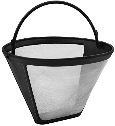 Fackelmann 42273 Filtro permanente per caffè e tè, filtro riutilizzabile per macchine da caffè, Nero/argento, dimensione N.4 (Ø 11,5 cm, altezza 8,5 cm)