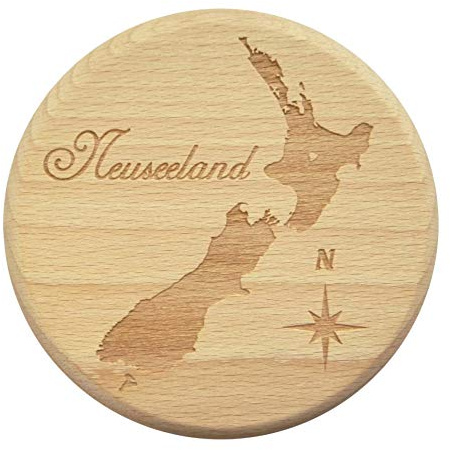 Bierglasdeckel Gravur Neuseeland Wespenschutz New Zealand Buche