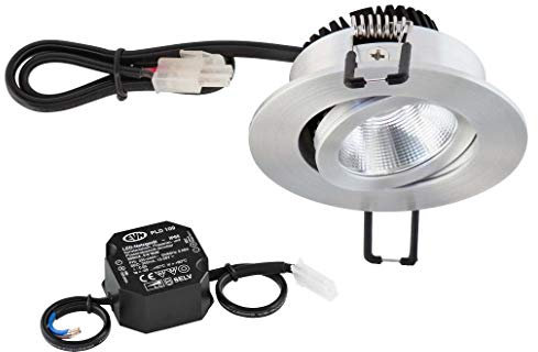 EVN Lichttechnik LED-Deckeneinbauleuchte PC20N91402 alu 3000K 230V IP20 Downlight/Strahler/Flutlicht 4037293000833