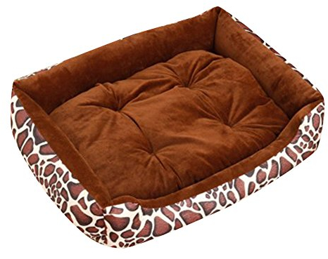 MISSMAO Extra Größe Luxus Hundebett Hundekissen Oxford Gewebe mit unten einen Anti-Rutschboden Kaffee-Leopard